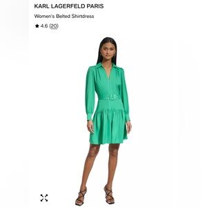 Karl Lagerfeld Vibrant Green Long Sleeve Dress- NWOT